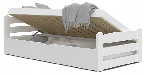 Posteľ s úložným priestorom Dávid 90x200 - biela