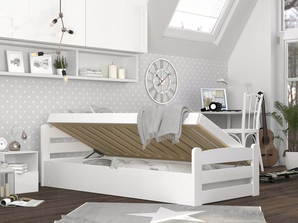 Posteľ s úložným priestorom Dávid 90x200 - biela