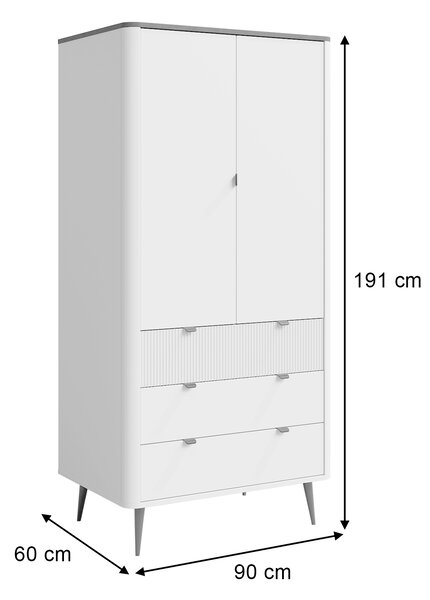 Šatníková skriňa Marly 90x191x60 - kašmír / antracit