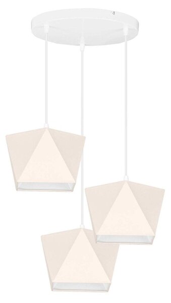 Závesné svietidlo Diamond, 3x textilné tienidlo (mix 6 farieb), (výber z 3 farieb konštrukcie), o