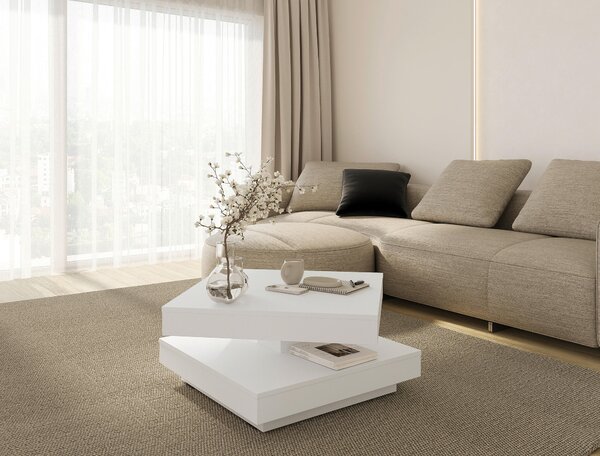 KONFERENČNÝ STOLÍK, biela, kompozitné drevo, 70/70/34 cm Xora - Stolíky do obývačky, Online Only