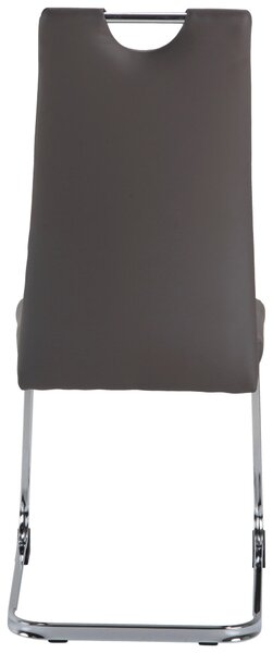 STOLIČKA S PRUŽNÝM PODNOŽÍM, vzhľad kože, taupe, chrómová P & B - Stoličky, Online Only