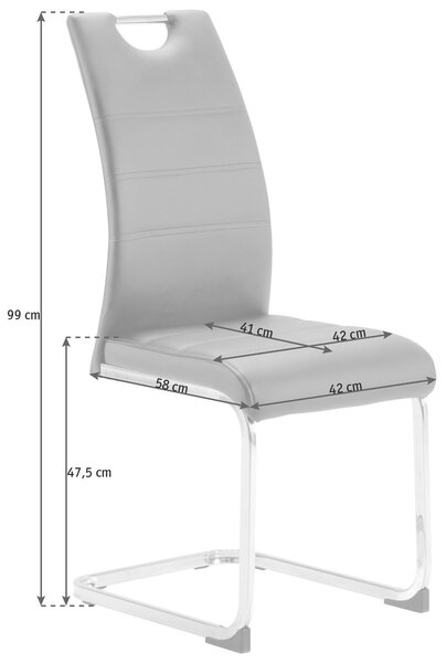 STOLIČKA S PRUŽNÝM PODNOŽÍM, vzhľad kože, taupe, chrómová P & B - Stoličky, Online Only