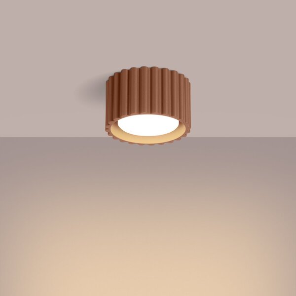 Stropné svietidlo Aura, 1x hnedé hliníkové tienidlo, (6 cm)