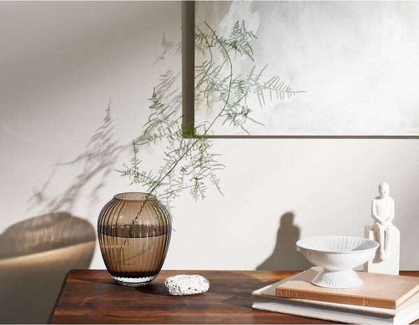 Hnedá sklenená váza Kähler Design Hammershøi, výška 18,5 cm