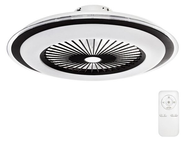 Milagro LED Stmievateľné stropné svietidlo s ventilátorom ZONDA LED/65W/230V čierna + DO MI0831 + záruka 3 roky zadarmo