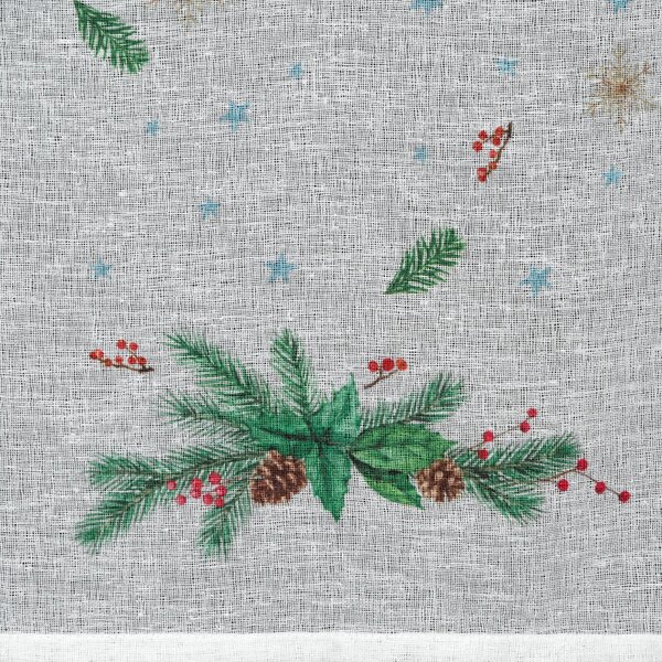 KRÁTKA VIANOČNÁ ZÁCLONA NA PÚTKACH XMAS1 30X150 CM VZOROVANÁ