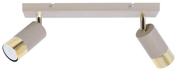 Bodové svietidlo Hugo, 2x béžové/zlaté kovové tienidlo, (možnosť polohovania)