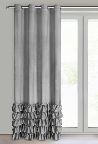 ZATEMŇOVACÍ ZÁVES NA KRÚŽKOCH CARLI 140X250 CM STRIEBORNÁ