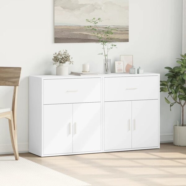 Komody 2 ks biele 60x31x70 cm kompozitné drevo