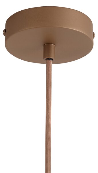 Dizajnová závesná lampa tmavobronzová s jantárovým sklom - Kemner