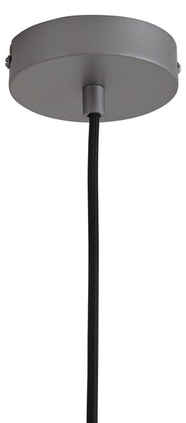 Dizajnová závesná lampa strieborná s dymovým sklom - Kemner
