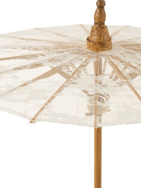 Prírodný slnečník do ruky s čipkou Paeso - Ø44*54cm - J-Line by Jolipa