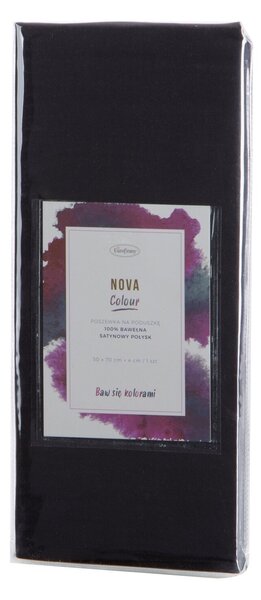 SATÉNOVÁ OBLIEČKA NA VANKÚŠ NOVA COLOUR 50X70 CM ČIERNA