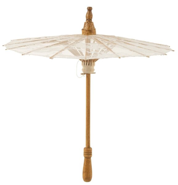 Prírodný slnečník do ruky s čipkou Paeso - Ø44*54cm - J-Line by Jolipa