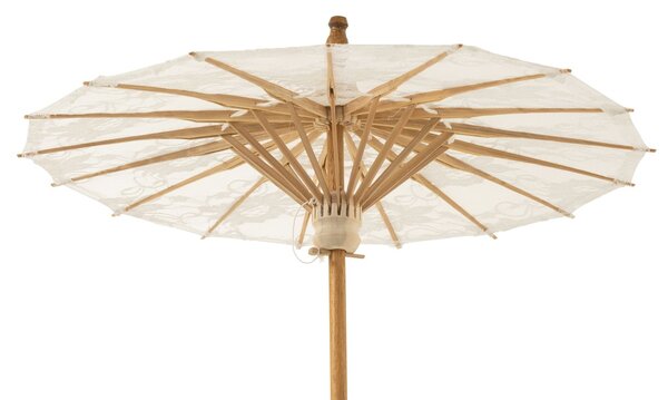 Prírodný slnečník do ruky s čipkou Paeso - Ø44*54cm - J-Line by Jolipa