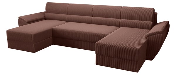 Rozkladacia sedacia súprava do U TAVERO 321x140 cm, tmavoružová