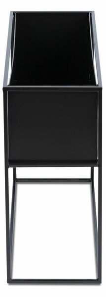 KOVOVÝ KVETINÁČ SO STOJANOM RECT 50X24X64 CM ČIERNA