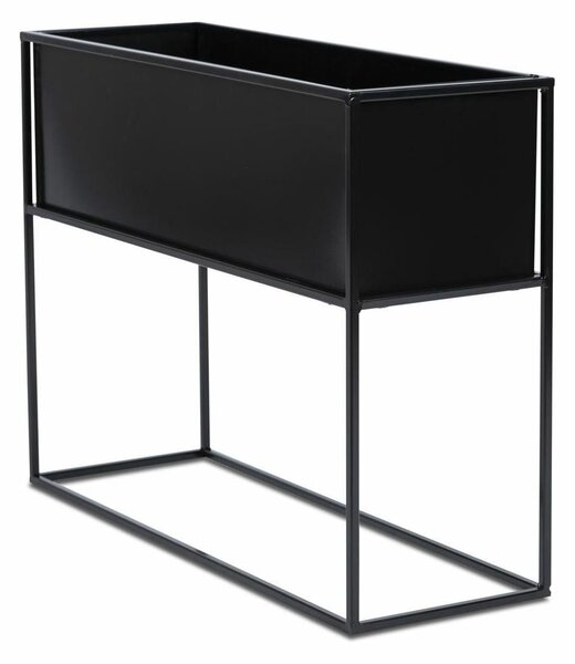 KOVOVÝ KVETINÁČ SO STOJANOM RECT 50X24X64 CM ČIERNA