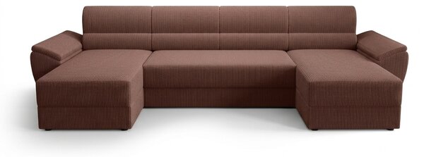Rozkladacia sedacia súprava do U TAVERO 321x140 cm, tmavoružová