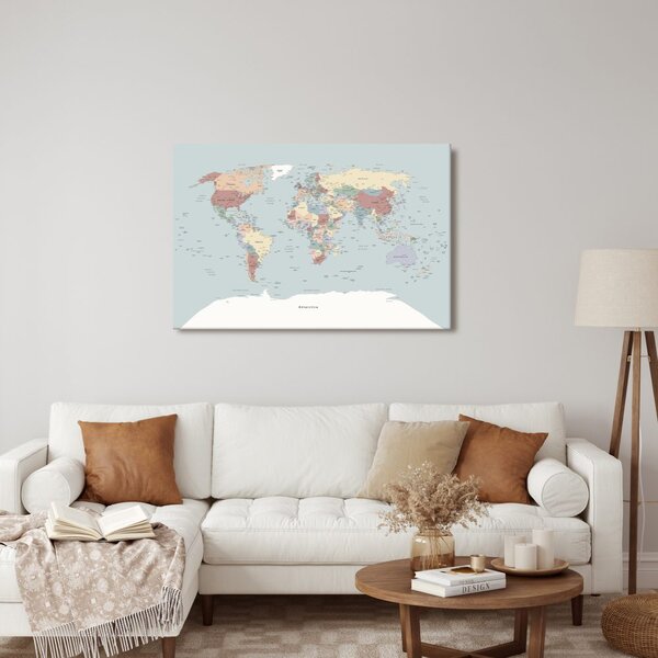 Obraz na korku farebná mapa sveta