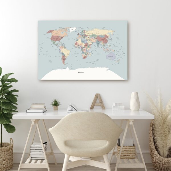 Obraz na korku farebná mapa sveta