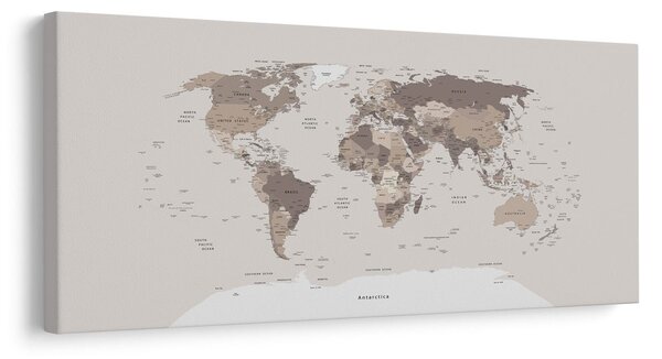 Obraz na korku mapa sveta v béžovej