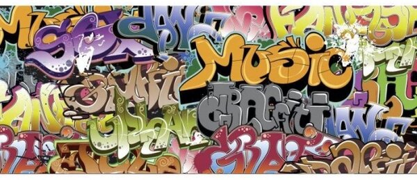 DIMEX | Panoramatická vliesová fototapeta na stenu Graffiti MP-2-0322 | 375 x 150 cm | viacfarebná