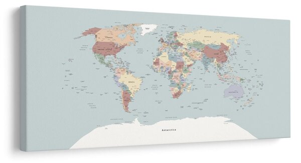Obraz na korku mapa sveta vo farebnom prevedení