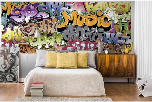 DIMEX | Panoramatická vliesová fototapeta na stenu Graffiti MP-2-0322 | 375 x 150 cm | viacfarebná