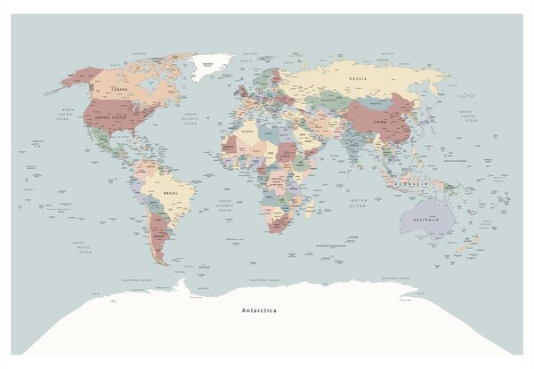 Obraz na korku farebná mapa sveta