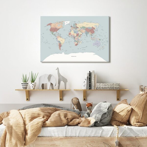Obraz na korku farebná mapa sveta