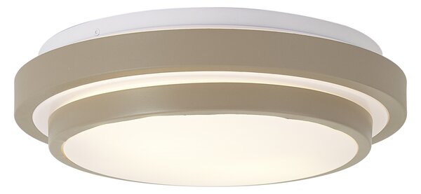 Moderné stropné svietidlo Taupe s bielou 34 cm 2-svetlové IP44 - Walden
