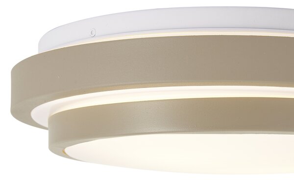 Moderné stropné svietidlo Taupe s bielou 34 cm 2-svetlové IP44 - Walden