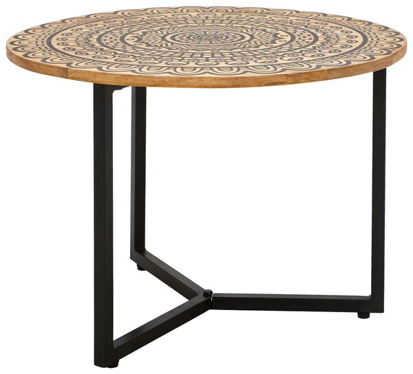 KONFERENČNÝ STOLÍK, prírodná farba, čierna, drevo, kov, 60/60/40 cm Livetastic - Stolíky do obývačky, Online Only