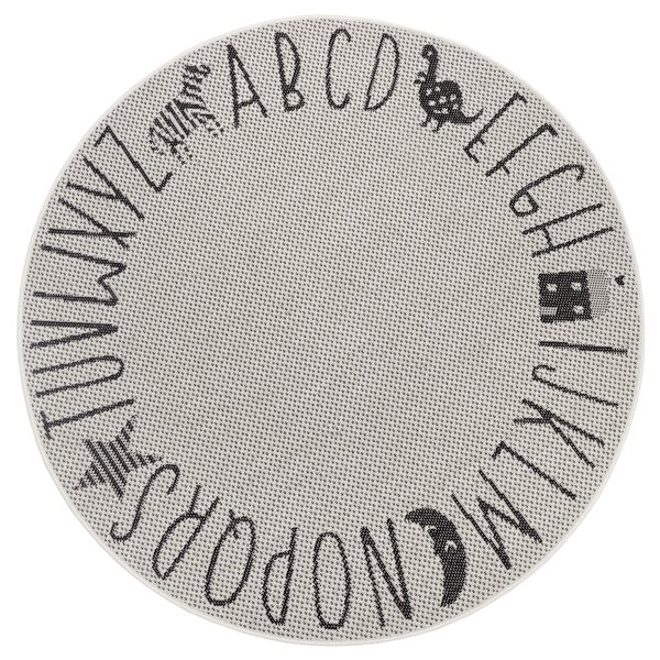 Hanse Home Collection koberce Kusový koberec Flatweave 104884 Cream / Black kruh - 120x120 (priemer) kruh cm