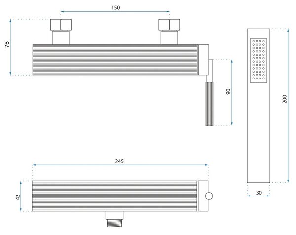 Rea Argon, sprchová batéria bez príslušenstva, zlatá matná, REA-B7806