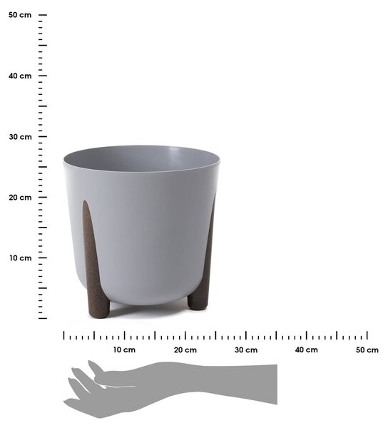 PLASTOVÝ KVETINÁČ MOSS ECO 25X26 CM SIVÁ
