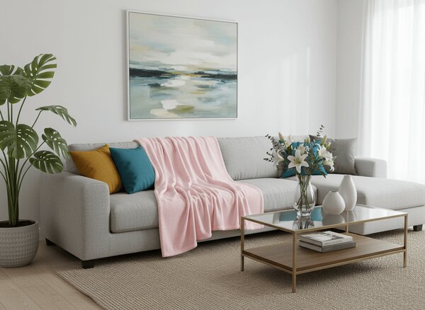 Mikroplyšová deka SOFT, svetloružová Rozmer: 160 x 200 cm