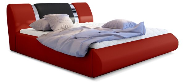 Manželská posteľ 140 cm Fabio (červená + čierna) (s roštom a úl. priestorom). Vlastná spoľahlivá doprava až k Vám domov. 1041649