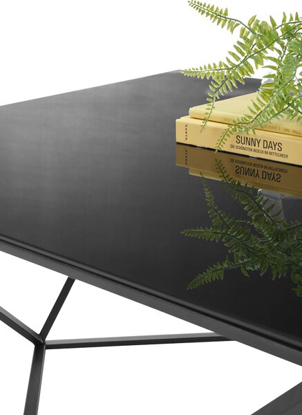 KONFERENČNÝ STOLÍK, čierna, kov, sklo, 80/80/45 cm Boxxx - Stolíky do obývačky, Online Only