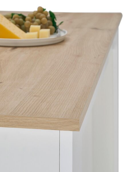 BAROVÝ STÔL, biela, dub artisan, 115/50/103 cm P & B - Online Only jedálne, Online Only