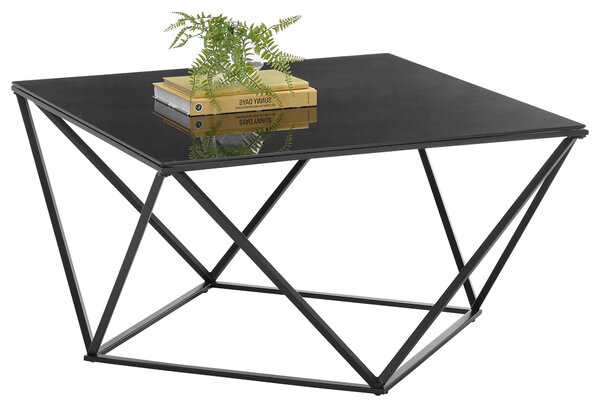 KONFERENČNÝ STOLÍK, čierna, kov, sklo, 80/80/45 cm Boxxx - Stolíky do obývačky, Online Only