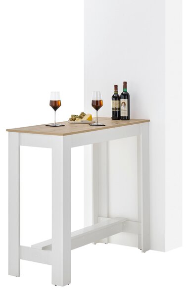 BAROVÝ STÔL, biela, dub artisan, 115/50/103 cm P & B - Online Only jedálne, Online Only