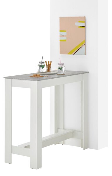 BAROVÝ STÔL, sivá, biela, 115/50/103 cm P & B - Online Only jedálne, Online Only