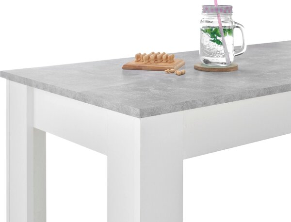BAROVÝ STÔL, sivá, biela, 115/50/103 cm P & B - Online Only jedálne, Online Only