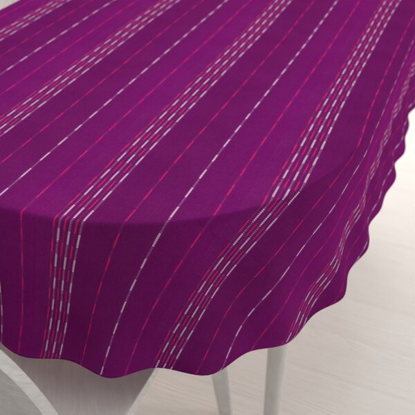 Biante Bavlnený oválny obrus Olivia OL-002 Pásiky na fialovom 100x140 cm