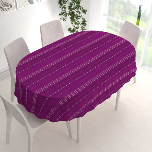 Biante Bavlnený oválny obrus Olivia OL-002 Pásiky na fialovom 100x140 cm