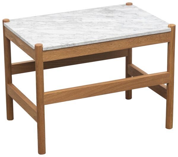 KONFERENČNÝ STOLÍK, prírodná farba, biela, drevo, kameň, 60/42/40 cm MID.YOU - Stolíky do obývačky, Online Only