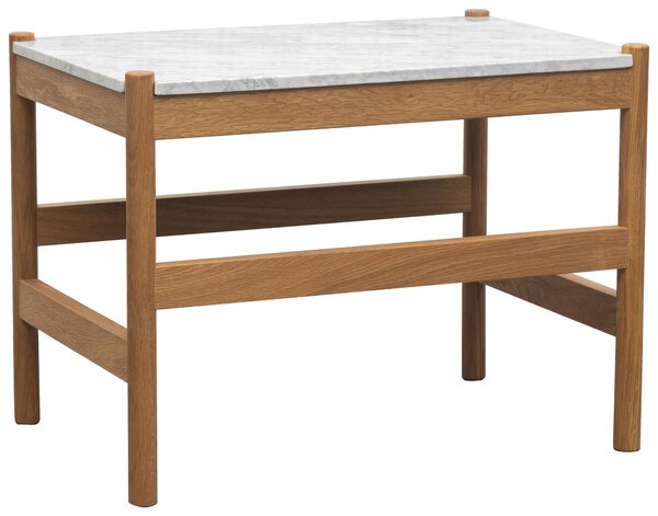 KONFERENČNÝ STOLÍK, prírodná farba, biela, drevo, kameň, 60/42/40 cm MID.YOU - Stolíky do obývačky, Online Only